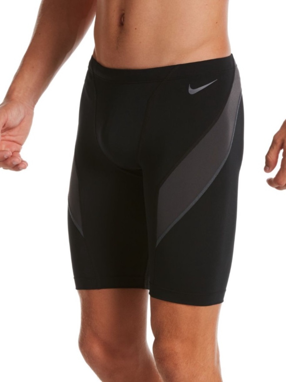 Nike Swim Men's Hydrastrong Vex Colorblock Jammer Black & Gray Medium 32
